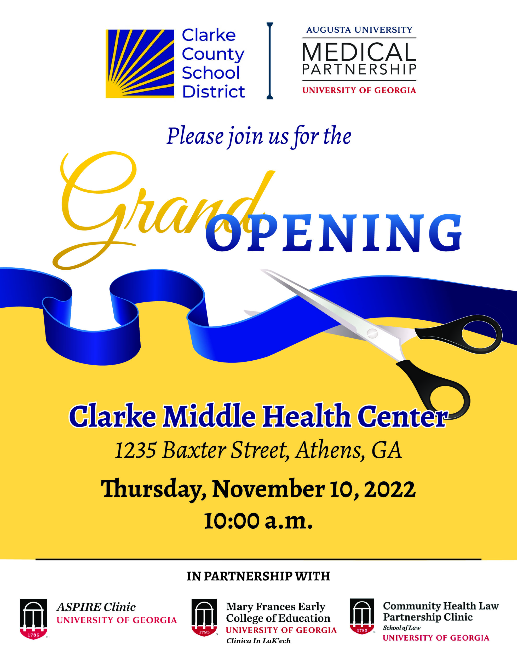 Grand Opening Of The Clarke Middle Health Center - AU/UGA Medical ...